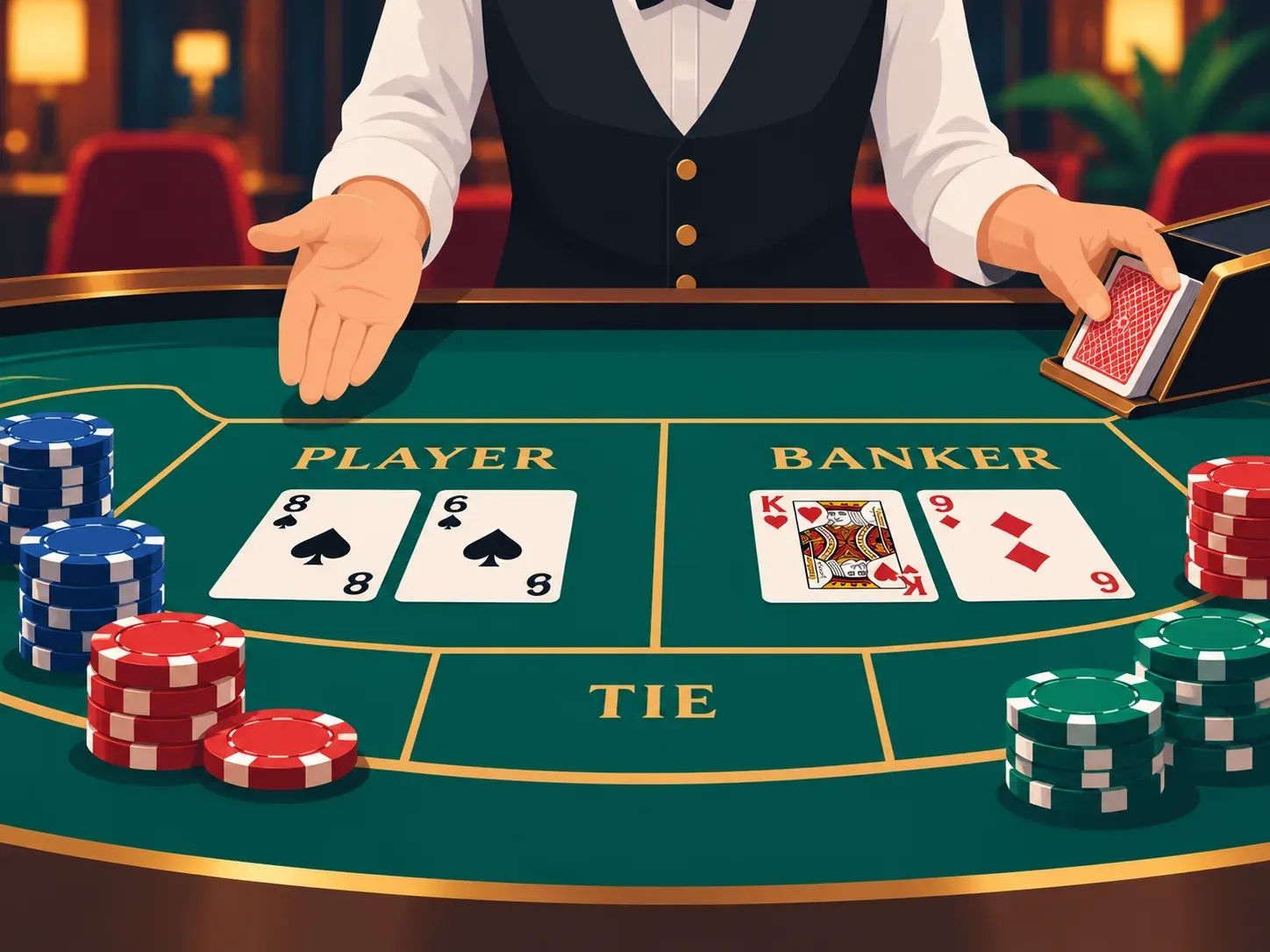 Baccarat: regels, kaartwaarden en de beste inzet
